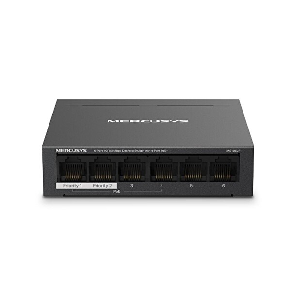 Mercusys MS106LP 4 Port 10/100 Mbps PoE+ + 2 Port Uplink Metal Kasa Switch