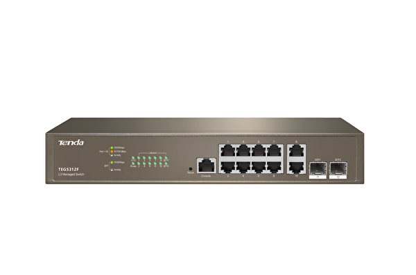 Tenda TEG5312F 10 Port Gigabit L3 Yönetilebilir Switch
