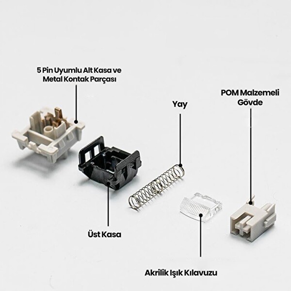 Aula Leobog GrayWood V4 Lineer 100 Adet Mekanik Switch