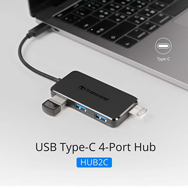 Transcend TS-HUB2C USB-C Cihazlarınız İçin 4 Portlu USB 3.1 Hub
