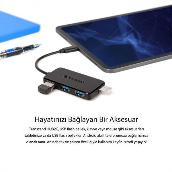 Transcend TS-HUB2C USB-C Cihazlarınız İçin 4 Portlu USB 3.1 Hub
