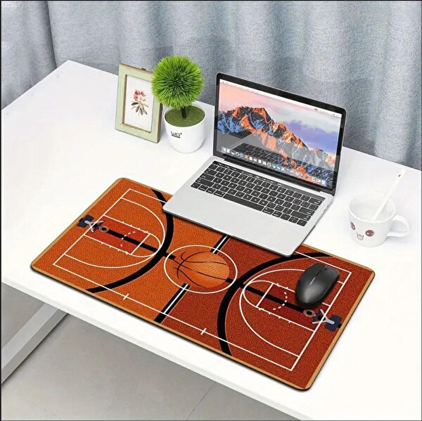 Sge Teknoloji 70x30 CM Basketbol Sahası Temalı Kaydırmaz Taban Speed Yüzey Gaming Mouse Pad