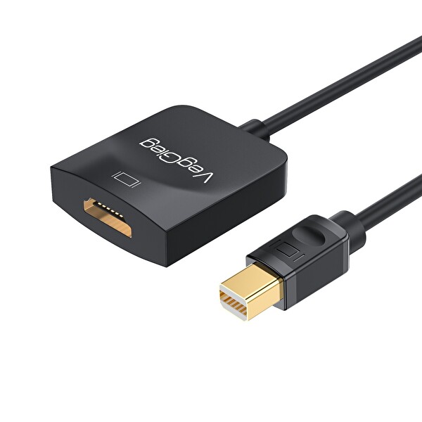 VegGieg 4K 30Hz Mini DisplayPort (DP) Erkek to HDMI Dişi Aktif Çevirici Adaptör Kablo