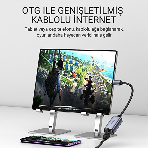 VegGieg USB Type-C to 100 Mbps RJ45 Lan Ethernet İnternet Bağlantı Çevirici Dönüştürücü Adaptör
