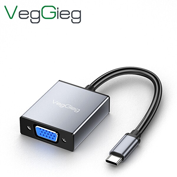 VegGieg Type-C to VGA 1080P 60Hz Çevirici Dönüştürücü Kablo Adaptör