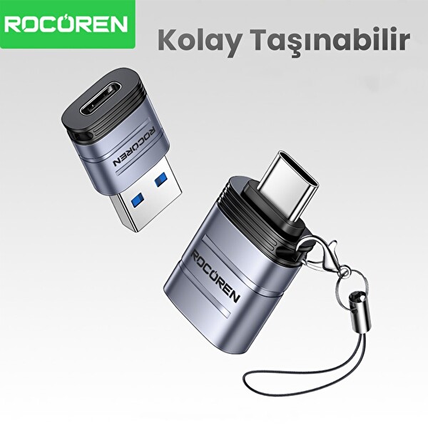 Rocoren USB 3.2 Gen1 Erkek to Type-C Dişi OTG Çevirici Dönüştürücü Adaptör