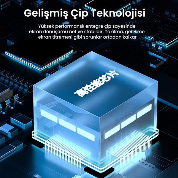 VegGieg USB-A to 4K 30Hz HDMI ve 1080P 60Hz VGA Görüntü Çevirici Kablo