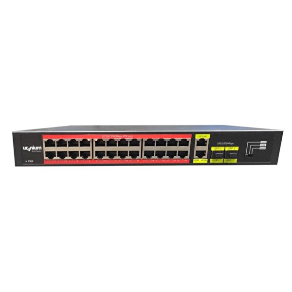 Uranium POE-G2422SFP-300W 24 Port 2xGB RJ45-2xSFP Uplink Gigabit Poe Switch