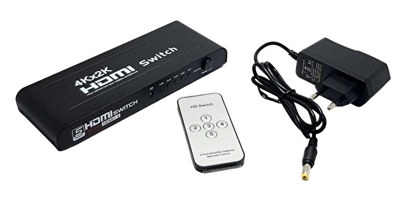 Fully 5 Port 5x1 FHD Kumandalı HDMI Switch