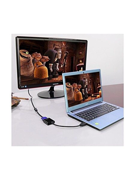 Lunatic 8744 HDMI to VGA Dijital Görüntü Çevirici Aparat Siyah - HDMI Çıkışlı Bilgisayarlar için VGA Girişli Monitör Uyumu