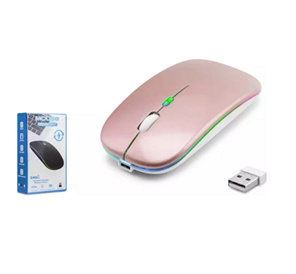 Evimdeyokyok ZR215 Cba100 Rgb Rose Gold Şarjlı Mouse
