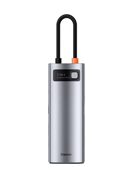 Baseus WKWG020113 Metal Gleam Series 7in1 Multifonksiyonel Type-C Hub Adaptör Docking Station
