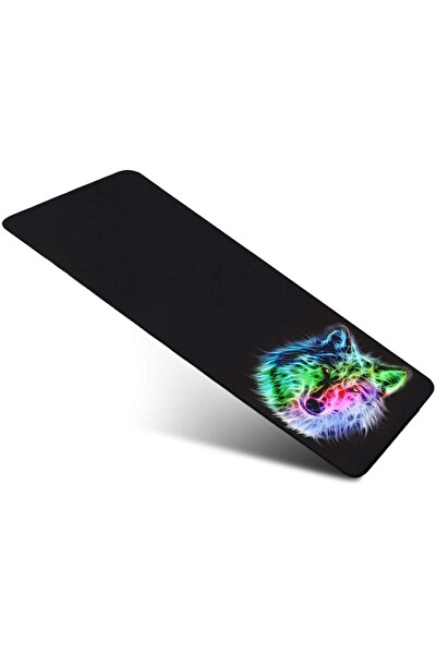 Sge Teknoloji Kurt 70x30 CM Speed Kaymaz Taban Dikişli Oyuncu Gaming Mouse Pad