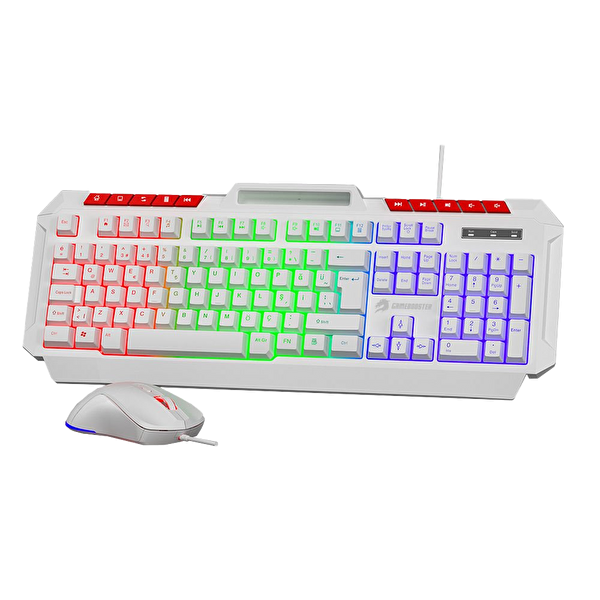 GameBooster KM-11W Knight Beyaz Klavye Mouse Set