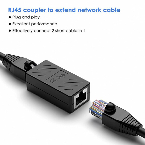 Anunnaki RJ45 Coupler Extender CAT5/CAT6 Uyumlu Tak-Çalıştır Ethernet Kablo Birleştirici Adaptör