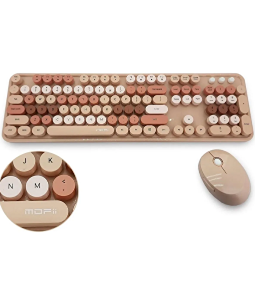 Evimdeyokyok Mofii Kahverengi Sweet Dm Combo Klavye Mouse Set