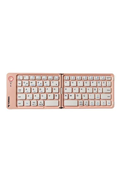 Torima TK-08 Pembe Kablosuz Katlanabilir Şarjlı Taşınabilir Mini Bluetooth Klavye