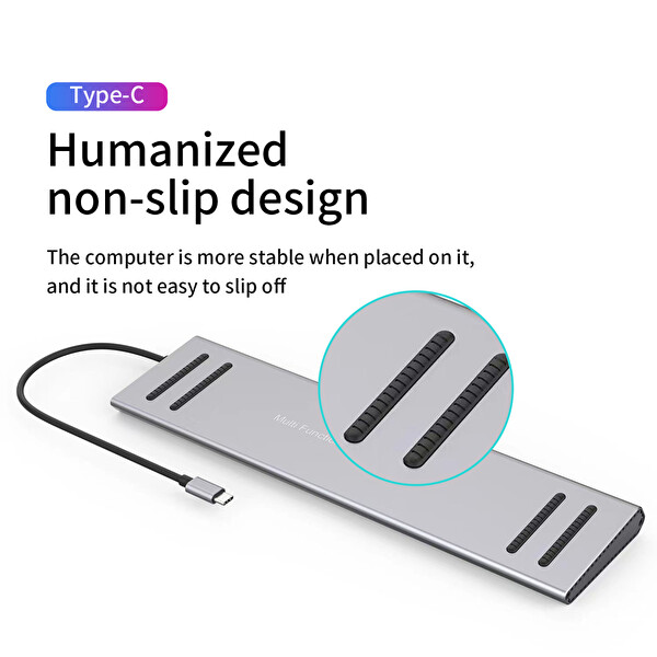 Flagen 14 in 1 Çok Fonksiyonlu USB-C Hub ve Stand 10 Gbps PD VGA HDMI Audio Girişli