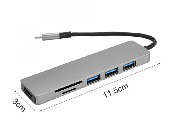 Evimdeyokyok Airsky Hc74C 6 İn 1 HDMI Çevirici