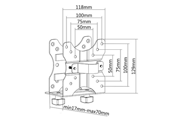 Digitus Çok Fonksiyonlu Mini Masaüstü Bilgisayar Tutucu Aparat