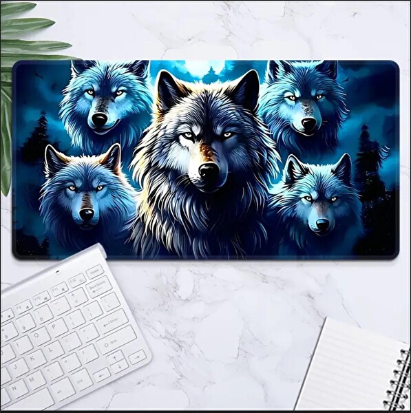 Sge Teknoloji 70x30 CM 5 Kurt Tasarımı Kaydırmaz Taban Speed Yüzey Oyuncu Mouse Pad