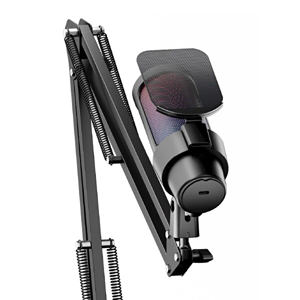 Dexim DMK008 RGB Gaming Masa Standlı PC/PS5 Uyumlu Siyah Profesyonel Oyuncu Ve Yayıncı Mikrofonu