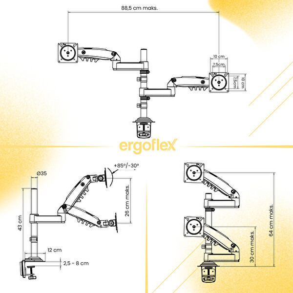 Ergoflex North Bayou H180 Amortisörlü Profosyonel 22-35