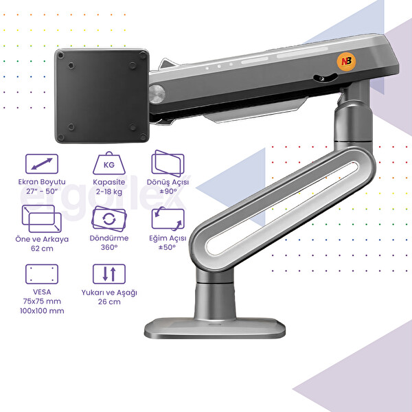 Ergoflex North Bayou NB Ergonomic A6-Gaming Profesyonel Oyuncu Monitör Standı