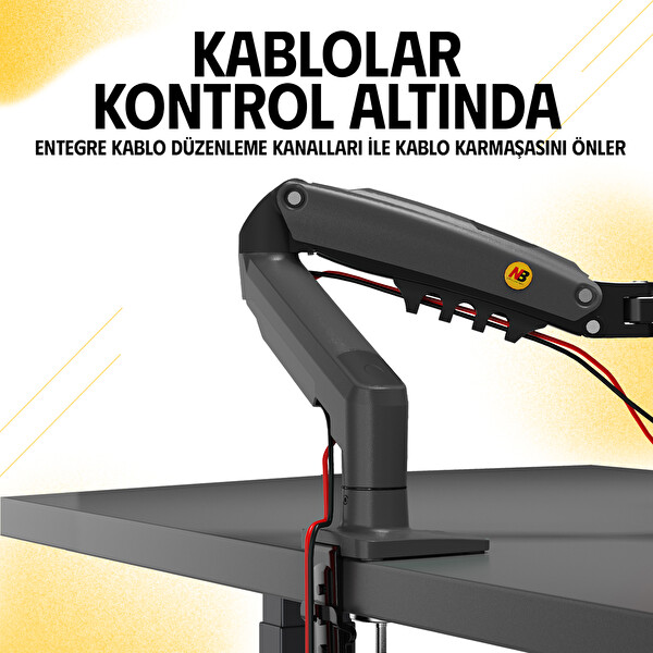 Ergoflex North Bayou F80 17-30 LCD-Led Monitör Amortisörlü Vesa Tutucu Kol Monitör Standı