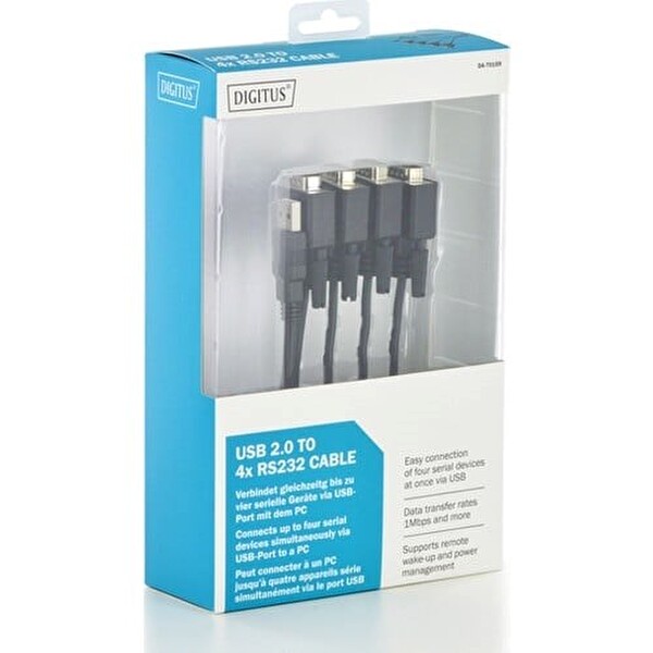 Digitus USB 2.0 - 4 x RS232 1.5 MT Seri Çevirici Kablosu