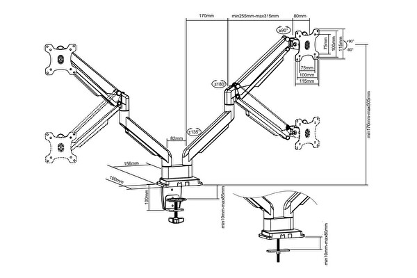 Digitus Gaz Basınçlı Yaya Sahip Sıkıştırmalı 17-32