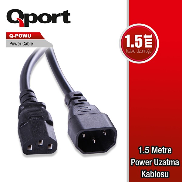 Qport Q-POWU 1.5 M - 0.75 MM Power Uzatma Kablosu