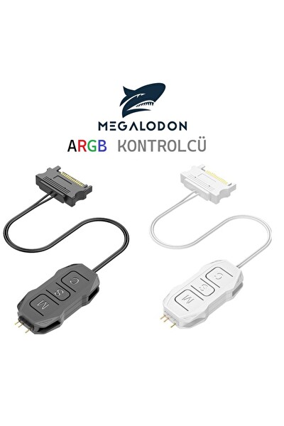 Megalodon ARGB Kontrolcü 5V 3 Pin SATA Siyah ARGB Dönüştürücü RGB Denetleyici Kablo