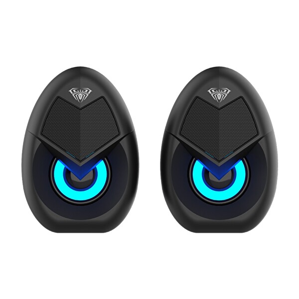 Aula N-69 2x3W RGB LED Işıklı Masaüstü Oyuncu Laptop PC Bilgisayar Hoparlörü