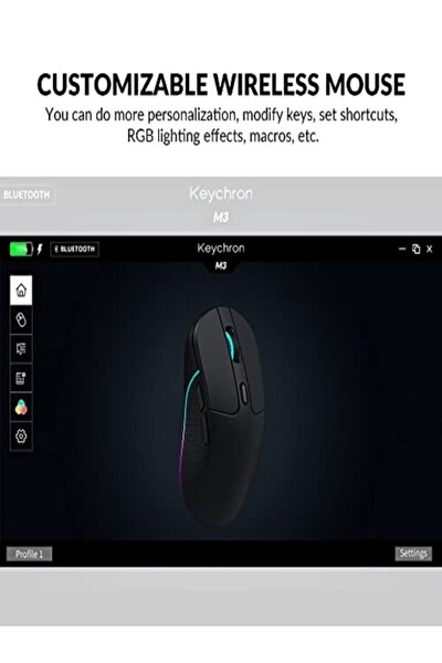 Keychron M3-A1 Kablosuz Mouse - Siyah