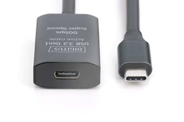Digitus 5G - USB 3.2 Gen1 - USB-C - USB-C (M/F) Aktif USB-C Uzatma Kablosu 10 M