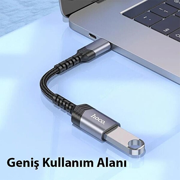 Hoco UA24 Dişi USB To Erkek Type-C 3.0 Dönüştürücü - Gri