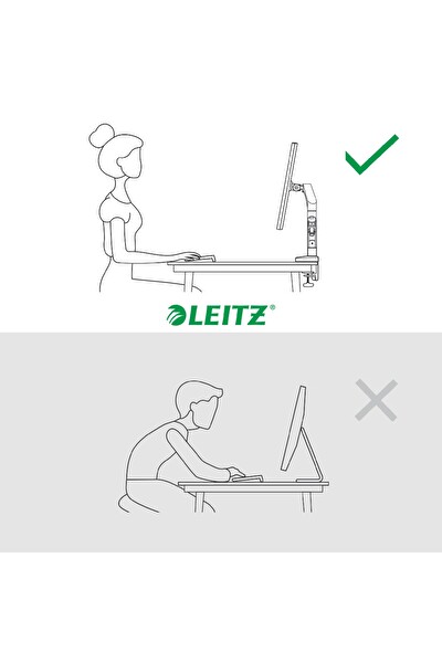 Leitz 6489 Ergo Yerden Tasarruf Sağlayan Tekli Monitör Kolu Koyu Gri
