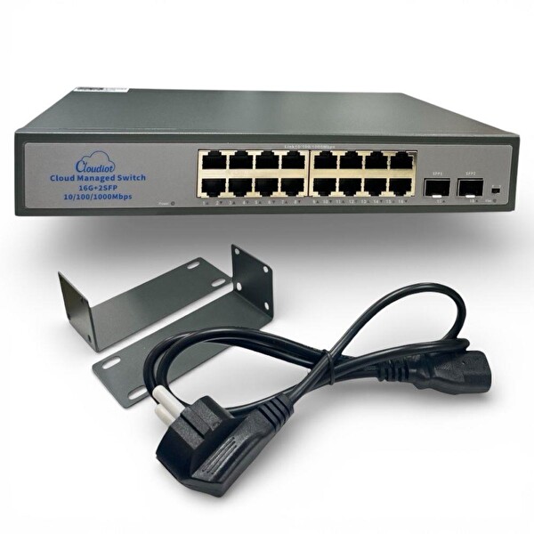 Novacom NVC-HIS2116G2S 16 Port - 2 SFP Gigabit Plastik Kasa Ethernet Switch