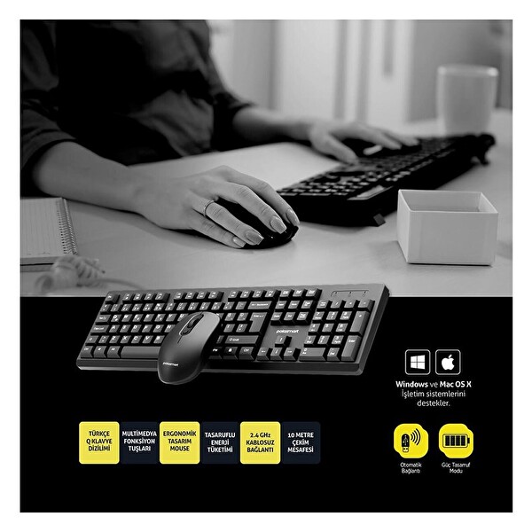 PoloSmart PSK13 Kablosuz Klavye Mouse Seti