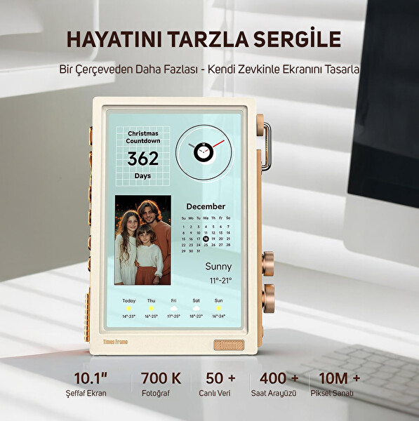 Divoom Times Frame 10.1 Akıllı Kişiselleştirilebilir Dijital Çerçeve 64 GB Beyaz
