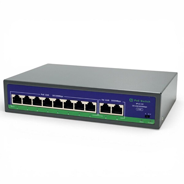 Novacom NVC-HIF0820GBL-C 8+2 Port 10/100/1000 Gigabit Uplink PoE Switch