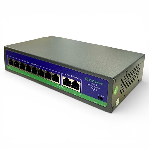 Novacom NVC-HIF0820GBL-C 8+2 Port 10/100/1000 Gigabit Uplink PoE Switch