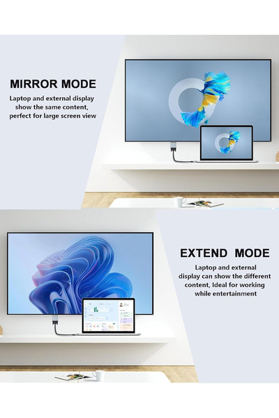 Coverzone ZR1162 Displayport To VGA 1080P 60Hz FHD Monitör Projeksiyon Bağlantısı HDMI To VGA Dönüştürücü Kablo