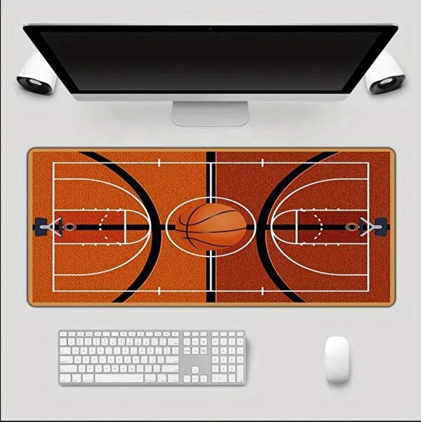 Sge Teknoloji 90X40 CM Basketbol Sahası Temalı Kaydırmaz Taban Speed Yüzey Oyuncu Mouse Pad Gaming