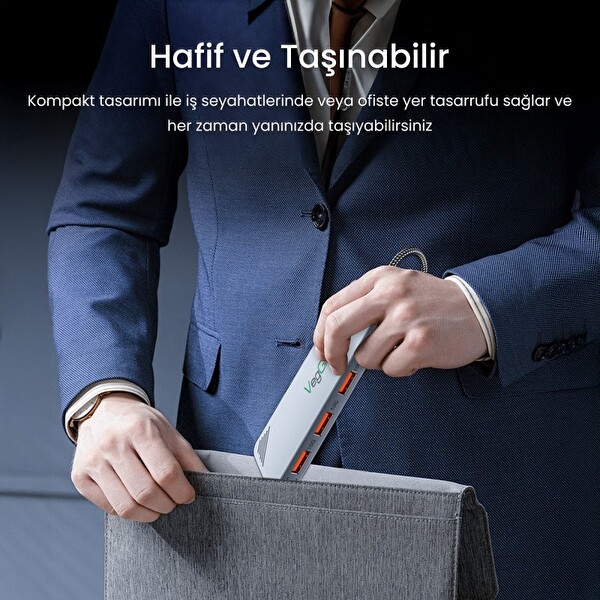 VegGieg 4 Portlu 10Gbps Type-C To 2xUSB-A 2xType-C USB 3.2 Gen2 USB Çoklayıcı Dönüştürücü Hub