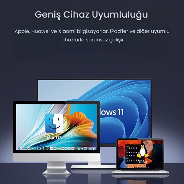VegGieg G880 Dual-Mode Bluetooth 5.3 Ve 2.4GHz 3600DPI Optik Kablosuz Mouse - Gri