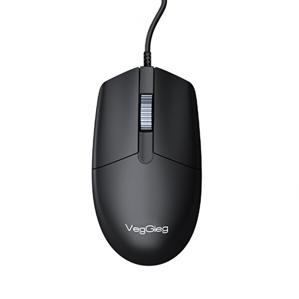 VegGieg G005 Optik 3 Tuşlu Sağ Ve Sol Elle Kullanıma Uygun USB Kablolu Mouse - Siyah