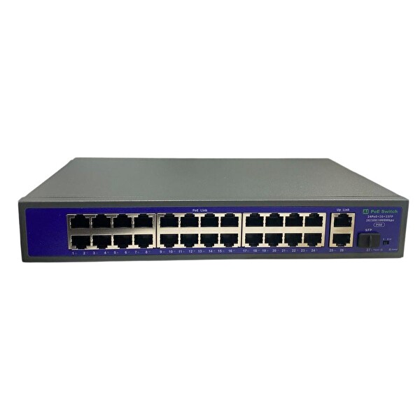 Novacom NVC-HIF2421GBL-C 24+2+1 Port 10-100-1000 Gigabit Uplink PoE Switch