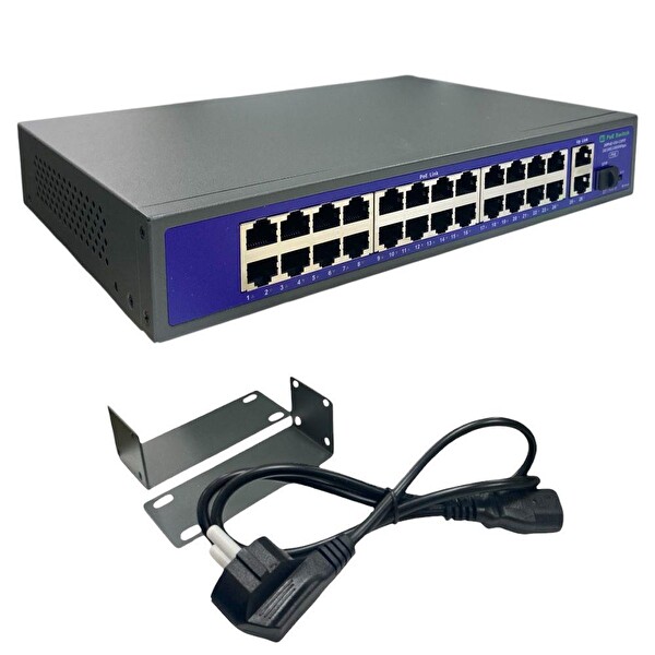 Novacom NVC-HIF2421GBL-C 24+2+1 Port 10-100-1000 Gigabit Uplink PoE Switch
